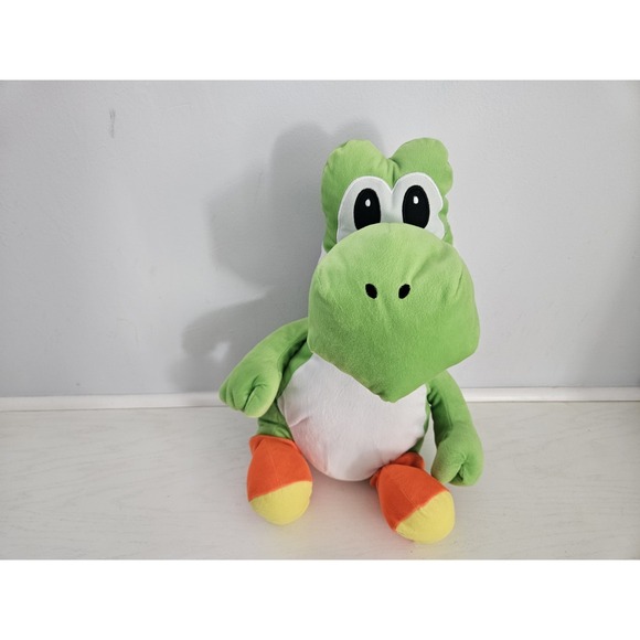 Other - Large 20" Yoshi Plush Super Mario Green Orange Feet‎ Franco 2016 Stuffed Toy